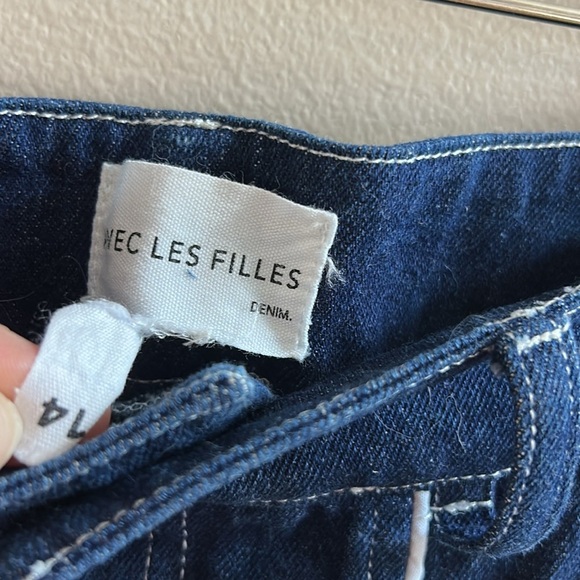 Avec Les Filles Piped Denim Midi Pencil Skirt Size 14 - Picture 6 of 7